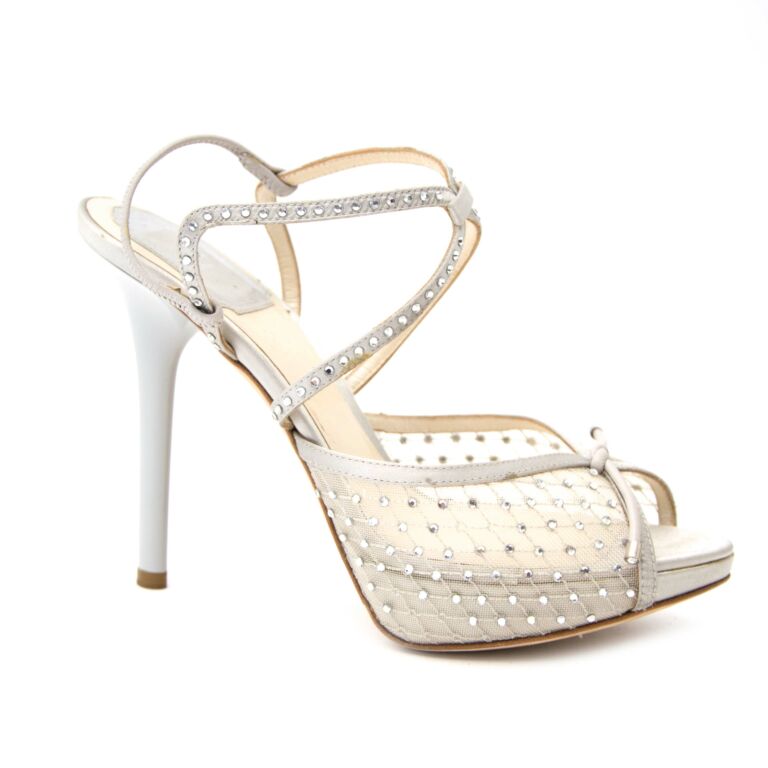 Christian Dior Silver Crystal Platform Sandals - size 36 Labellov Buy ...