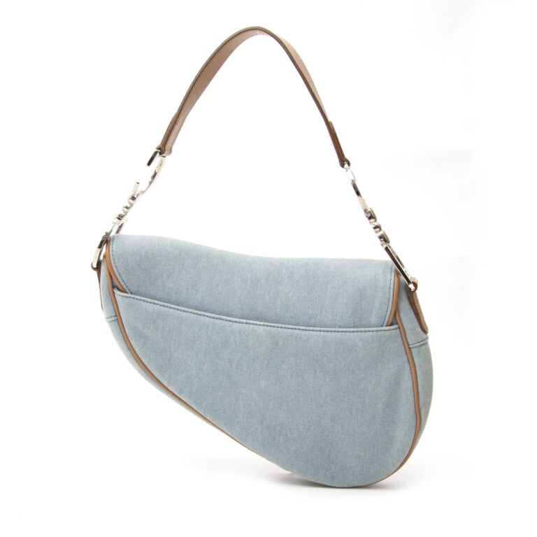 Saddle vintage classic handbag Dior Blue in Denim  Jeans  20306770