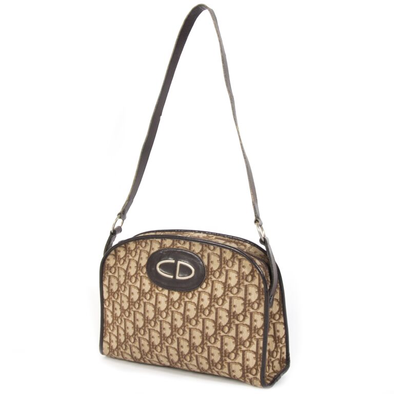 Christian Dior Vintage Brown Monogram Shoulder Bag ○ Labellov