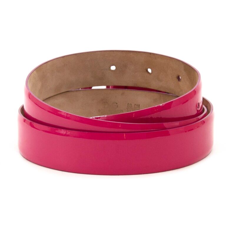 Dolce & Gabbana Pink Patent Logo Belt - Size 80 ○ Labellov ○ Buy and Sell  Authentic Luxury