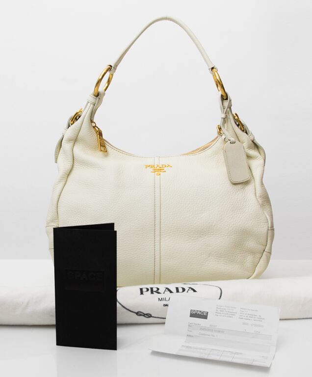 Prada Off-White Shoulder Bag ○ Labellov ○ Buy and Sell Authentic Luxury