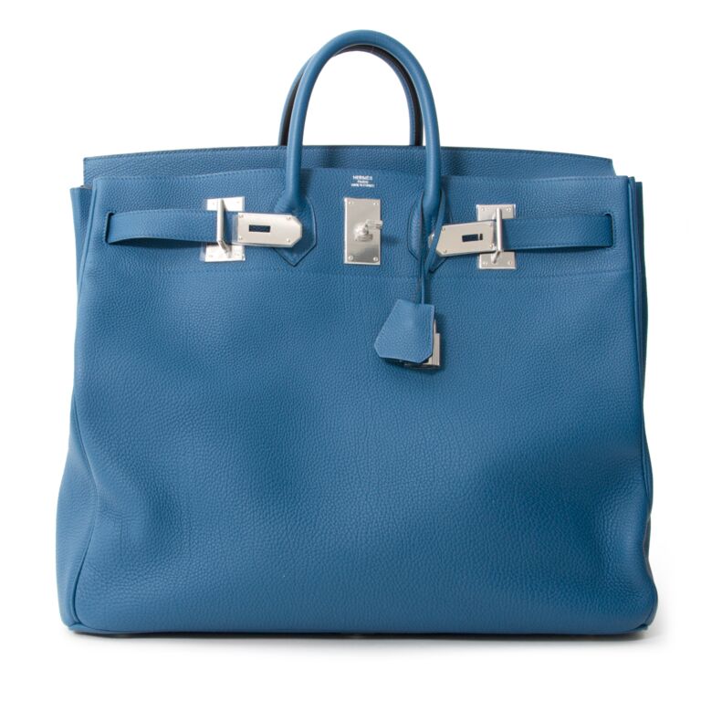 Rare Hermès Hac 50 Blue De Galice Togo ○ Labellov ○ Buy and Sell