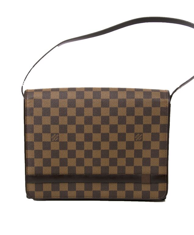 💯AUTHENTIC Louis Vuitton Damier Ebene Tribeca Carre Flap Bag