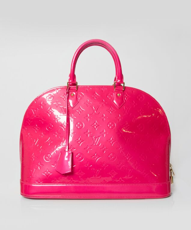 Louis Vuitton Monogram Vernis Alma BB in pink patent leather ref
