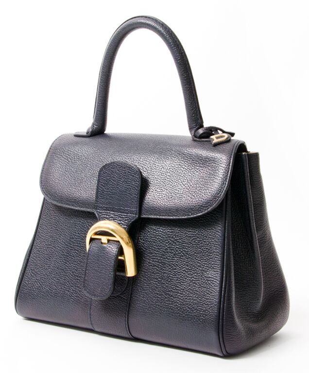 Brillant leather handbag Delvaux Navy in Leather - 34336886