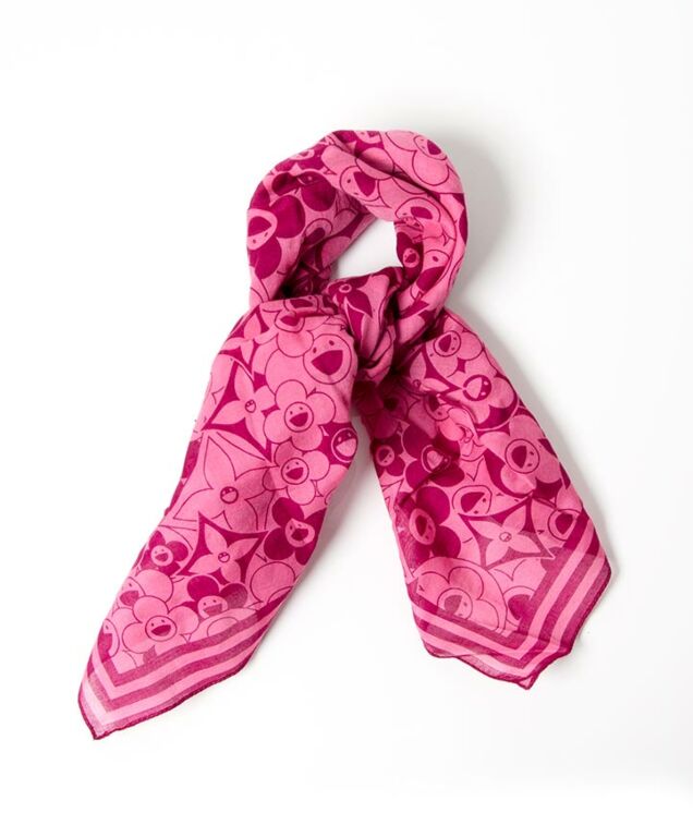 Louis Vuitton Takashi Murakami Pink Scarf ○ Labellov ○ Buy and