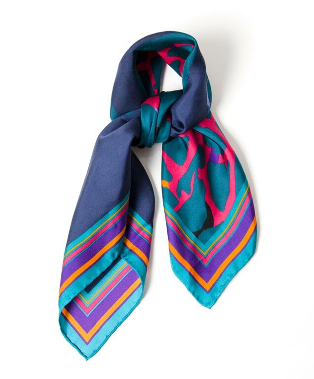 Blue LV Silk design scarf — Lynela's Fashion