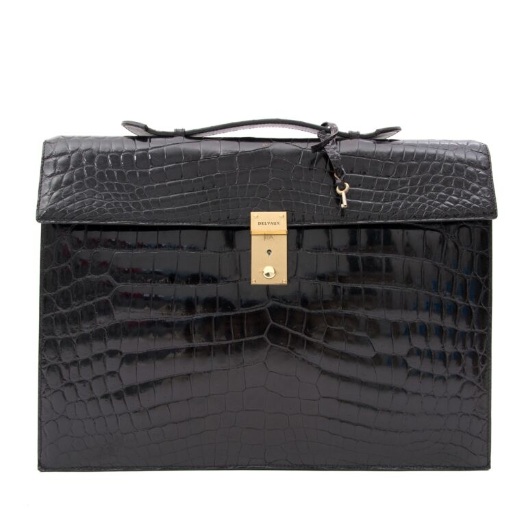 Delvaux Croco 'Slekely 1992' Briefcase ○ Labellov ○ Buy and Sell