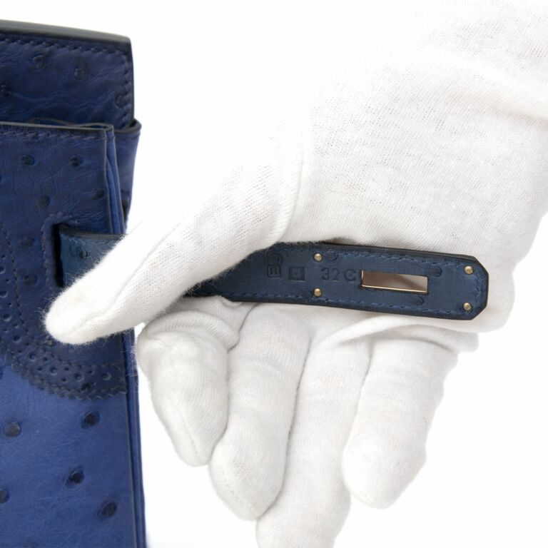 Hermes Birkin Bag 30cm Blue Iris Ostrich Gold Hardware