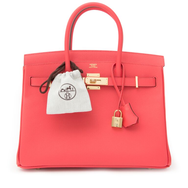 Hermes Birkin Togo Gold-tone 30 Pink Rose in Togo Leather with