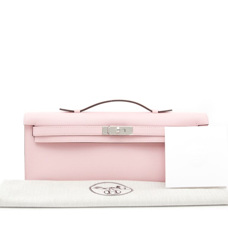 Hermès Kelly Cut Pochette Rose Sakura Swift Phw ○ Labellov ○ Buy