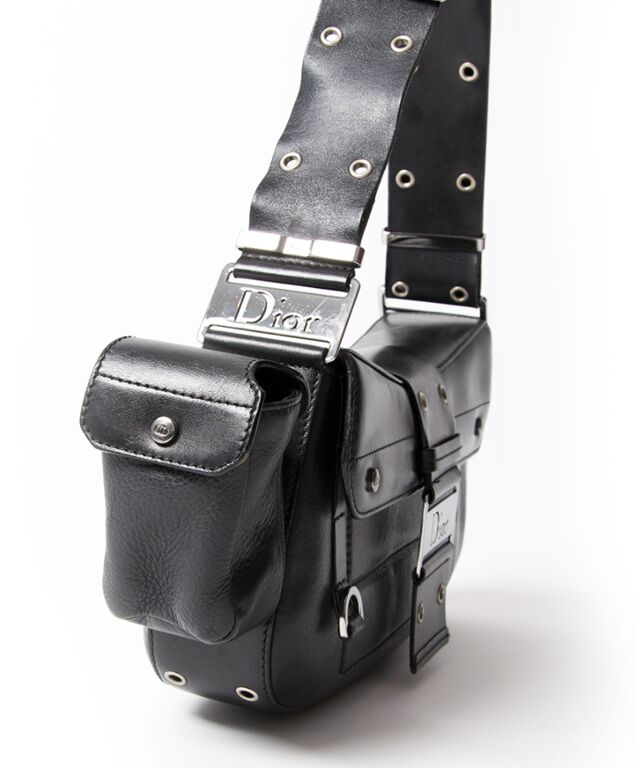 Dior - Authenticated Columbus Handbag - Cloth Black for Women, Good Condition