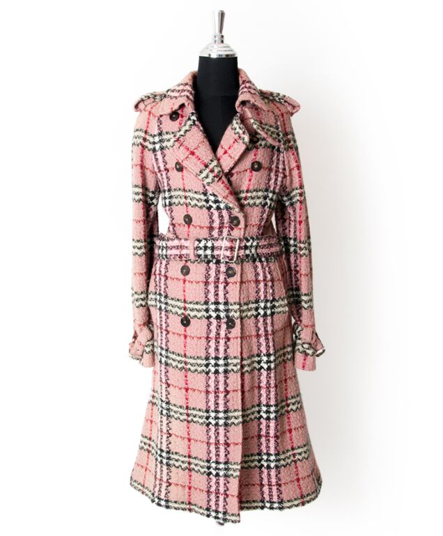 Burberry Pink Checkered Trench Coat ○ Labellov ○ Buy and Sell Authentic  Luxury
