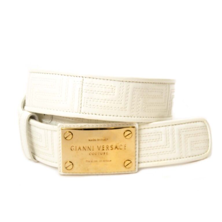 Gianni Versace Couture White Patent Belt - size 95 ○ Labellov