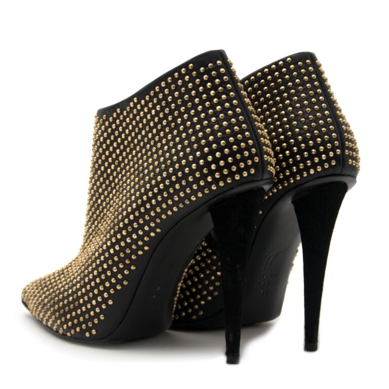 Black booties 2024 with gold studs