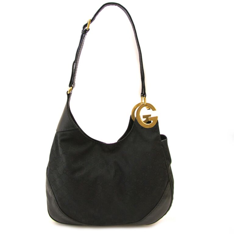 gucci black fabric handbag