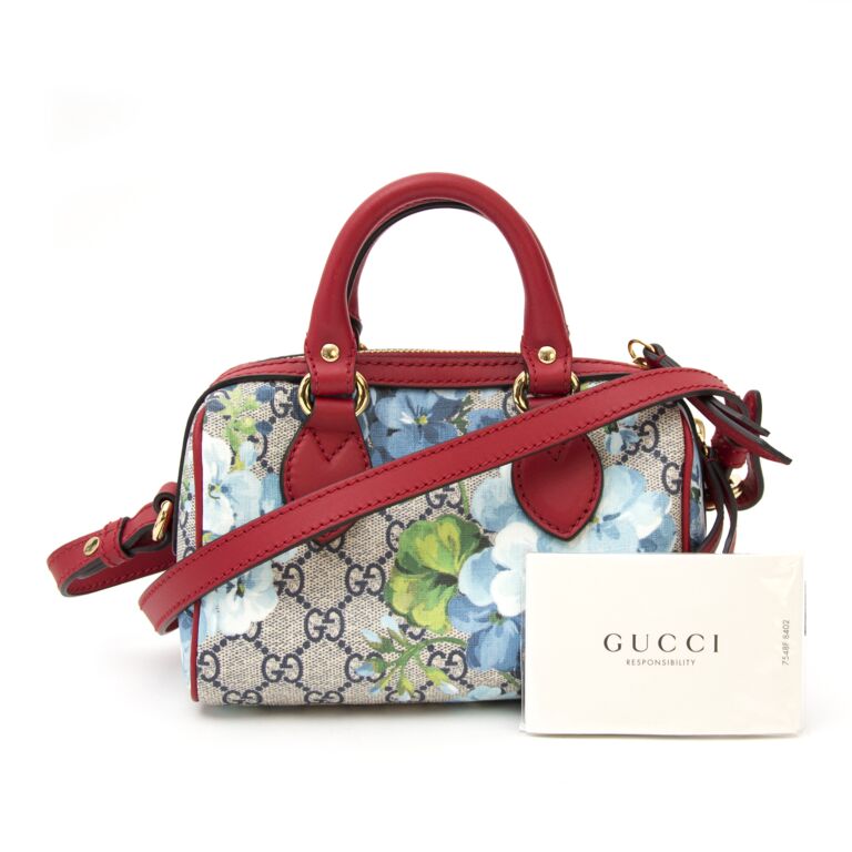 Gucci Mini Boston Bloom Supreme ○ Labellov ○ Buy and Sell Authentic Luxury