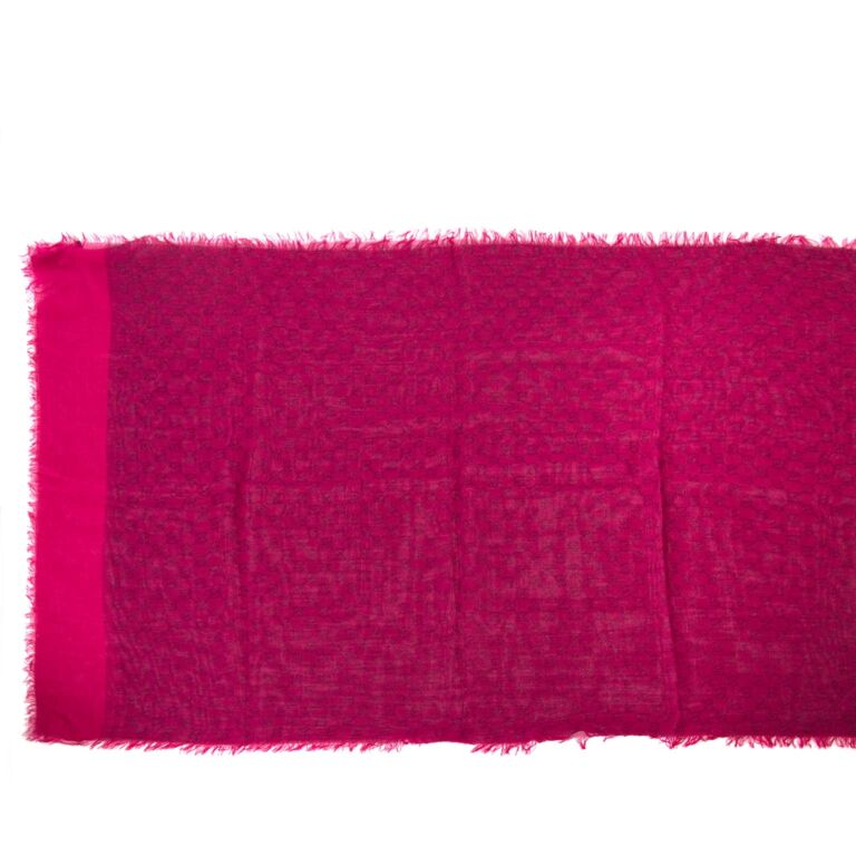 Gucci Pink GG Monogram Wool Scarf ○ Labellov ○ Buy and Sell