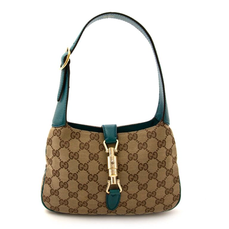 Gucci Monogram Mini Bag With Blue Leather Details Labellov Buy and Sell ...