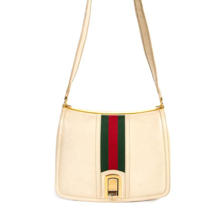 Gucci Vintage Web Cream Shoulder Bag Labellov Buy and Sell