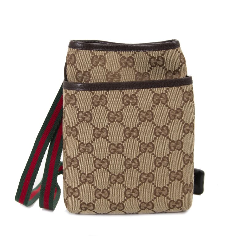 Gucci Monogram Canvas Small Crossbody Messenger Bag