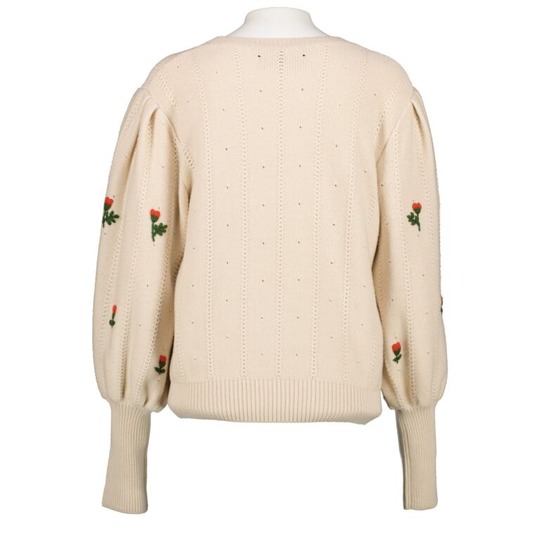 Gucci Pink Flower Embroidered Sweater ○ Labellov ○ Buy and Sell