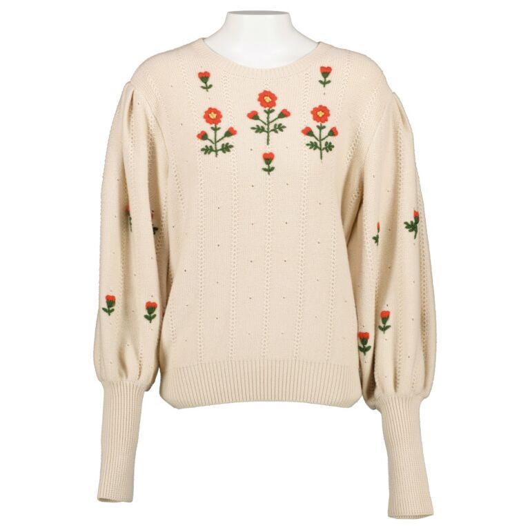 Gucci Pink Flower Embroidered Sweater ○ Labellov ○ Buy and Sell