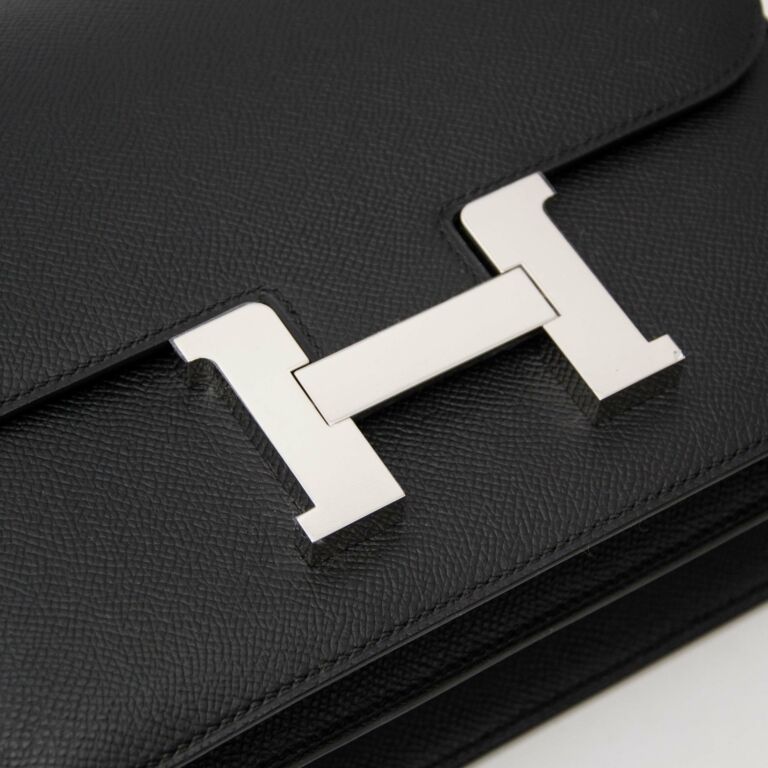 Hermes Constance 24cm, Stamp A, Black Color, Epsom Leather, Silver Hardware,  with Dust Cover & Box
