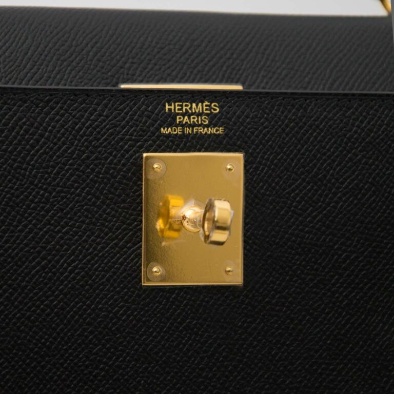 Hermès Kelly 32 Noir (Black) Sellier Epsom Gold Hardware GHW — The French  Hunter