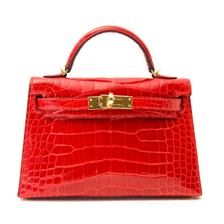 Replica Hermes Kelly Mini II Handmade Bag In Red Crocodile