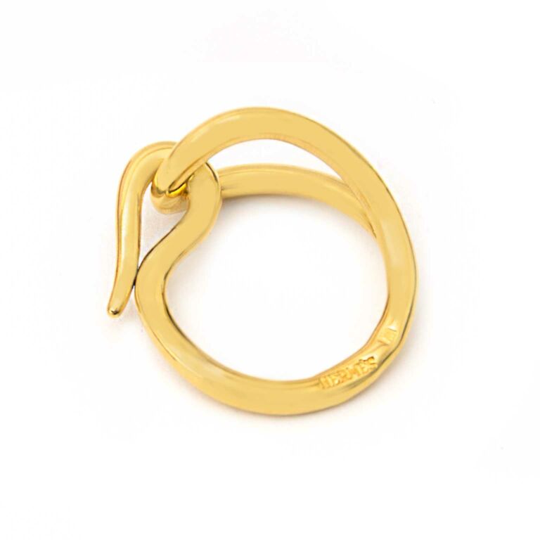 Hermès Gold Scarf Ring ○ Labellov ○ Buy and Sell Authentic Luxury