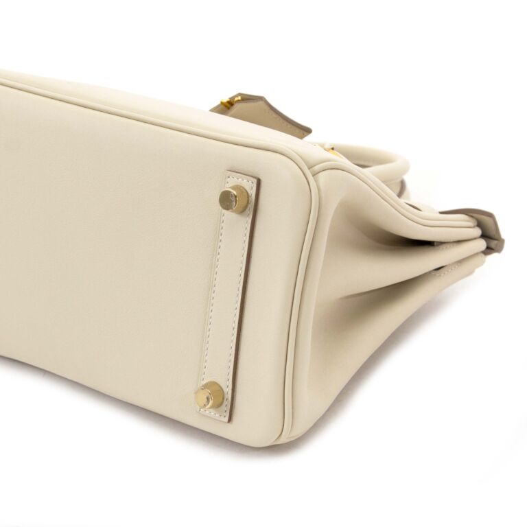 Hermes Birkin 25cm Cream/Beige Craie Swift Leather Gold Hardware Handbag (LCOXZ) 144020005238 DO/DE