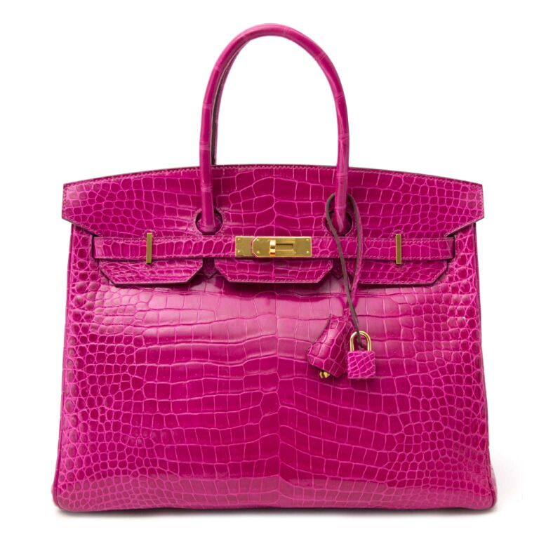 Hermès Birkin 35cm Rose Sheherazade Crocodile Porosus GHW ○ Labellov ○ Buy  and Sell Authentic Luxury