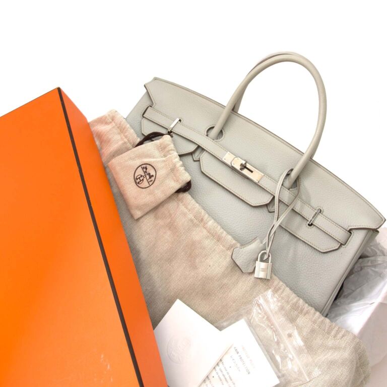 Hermès Birkin 40 Clemence Gris Tourterelle