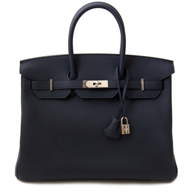 Sac Birkin 30 Hermes bleu nuit - VALOIS VINTAGE PARIS