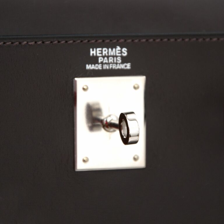 Hermès Kelly 32 Chocolat Box Leather