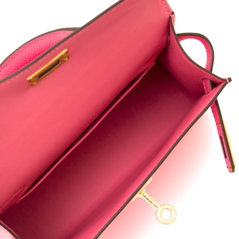 Hermes Kelly Mini 20 Rose Azalee Pink Chèvre Leather Gold Hardware