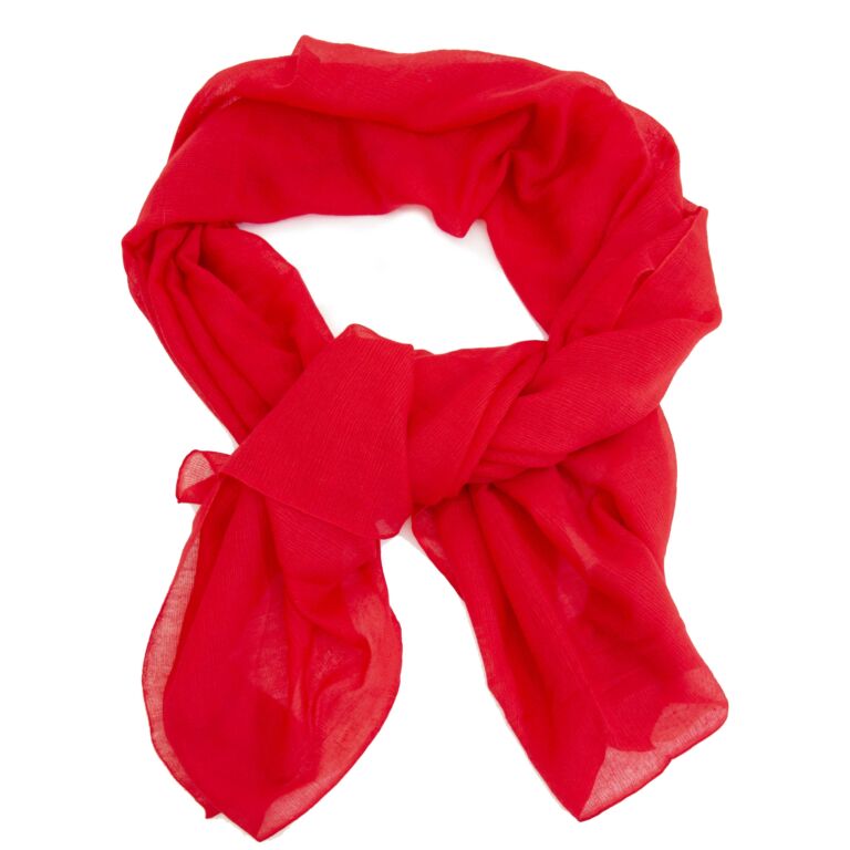 Hermès Red Cashmere And Silk Plume Unie Stole Red Scarf Labellov Buy ...
