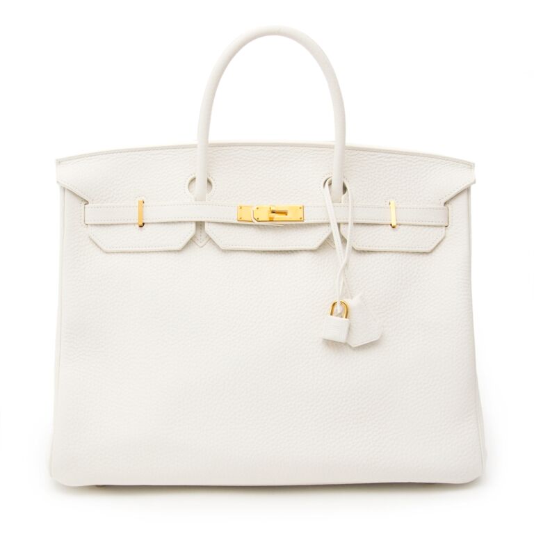 Hermès Birkin White 40 Clemence Handbag