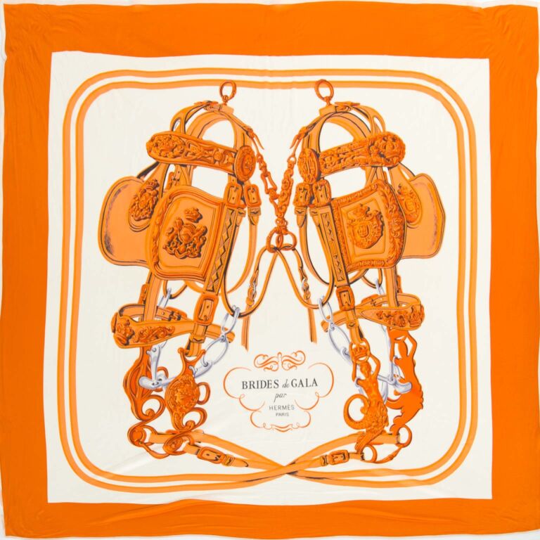 Hermès Orange Brides de Gala Love Scarf - Vintage Lux