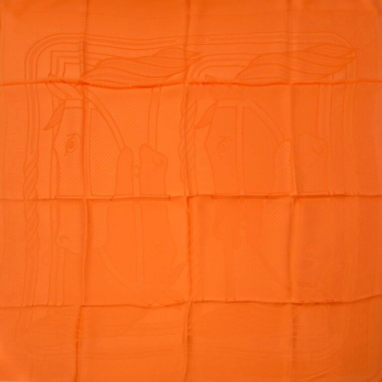 Hermes Orange Bag With Scarf - 4 For Sale on 1stDibs