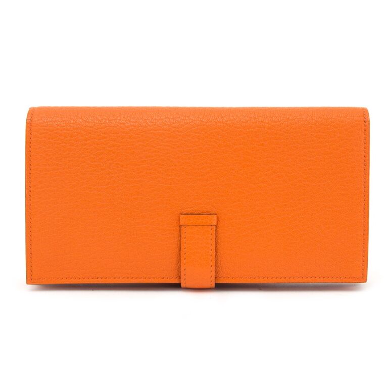 Béarn leather wallet Hermès Orange in Leather - 29741315