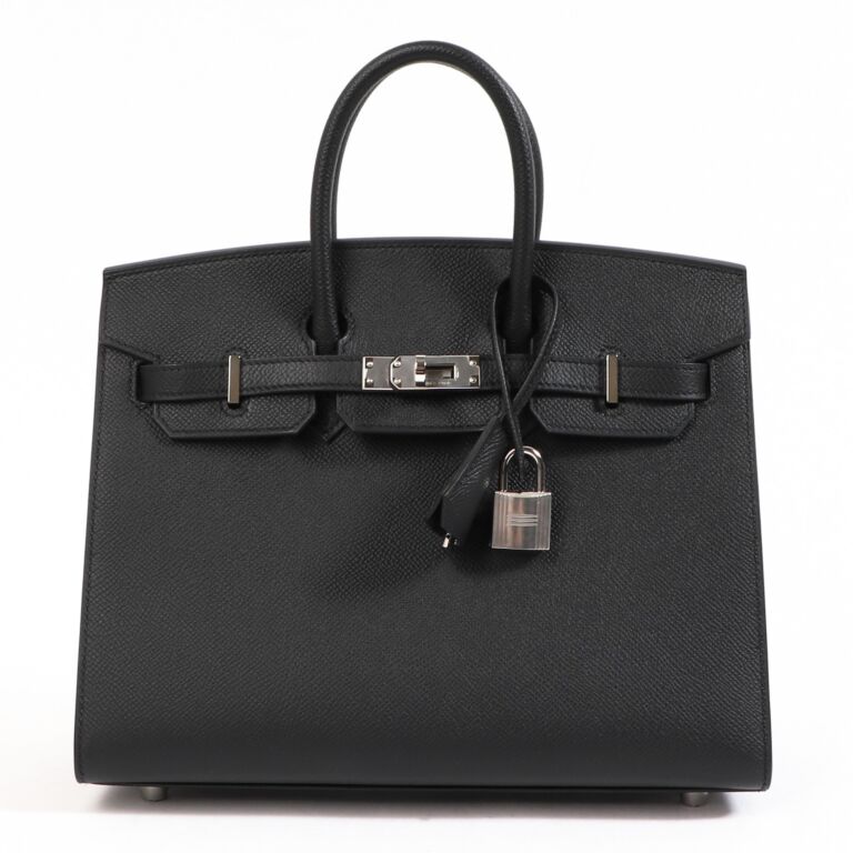 Hermès Birkin 25 Black Epsom Palladium Hardware ○ Labellov ○ Buy