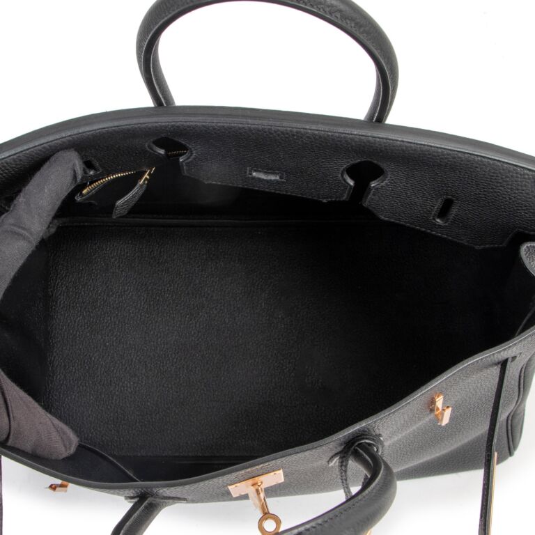 Hermes Black Togo Calfskin 35cm Birkin Tote Bag GHW – Boutique Patina