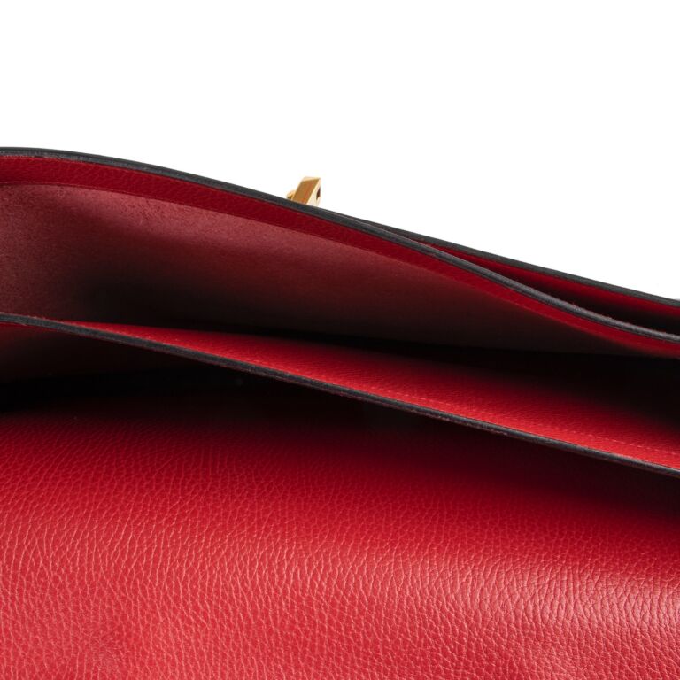 Hermes Kelly Depeche 38 Briefcase Dark Red Swift Leather