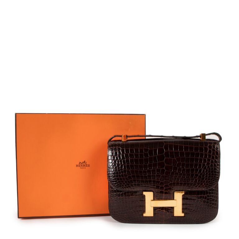 Hermès Sublime Hermes Constance handbag in brown porosus crocodile