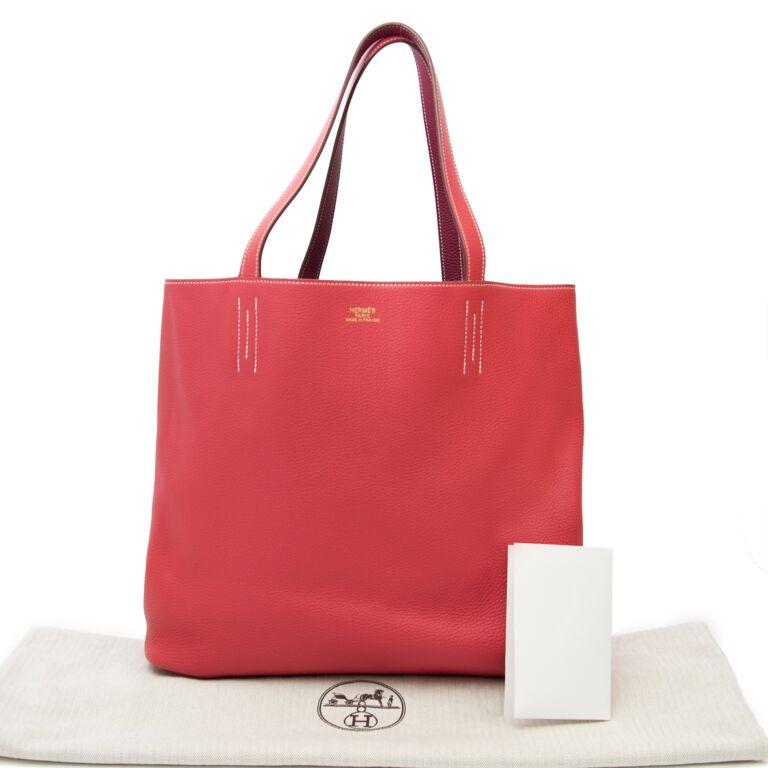 Hermes Double Sens Shopping Bag in Pink Rubis and Bougainvillea