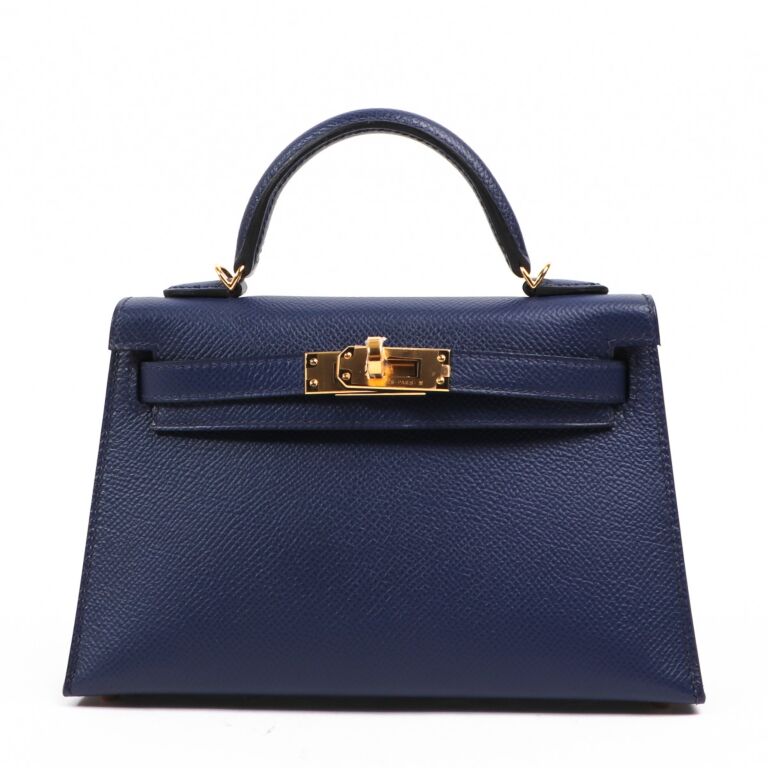 Hermès Kelly Mini II Blue Sapphire Epsom GHW Labellov Buy and Sell ...