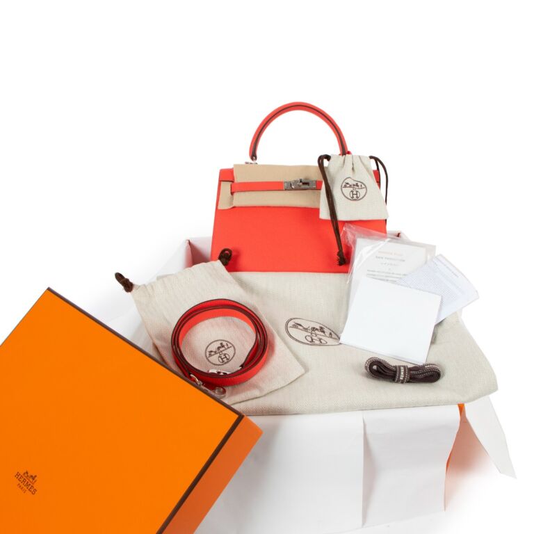 Hermès Kelly Sellier 25 Verso Rose Texas/Prune Epsom Palladium Hardware ○  Labellov ○ Buy and Sell Authentic Luxury