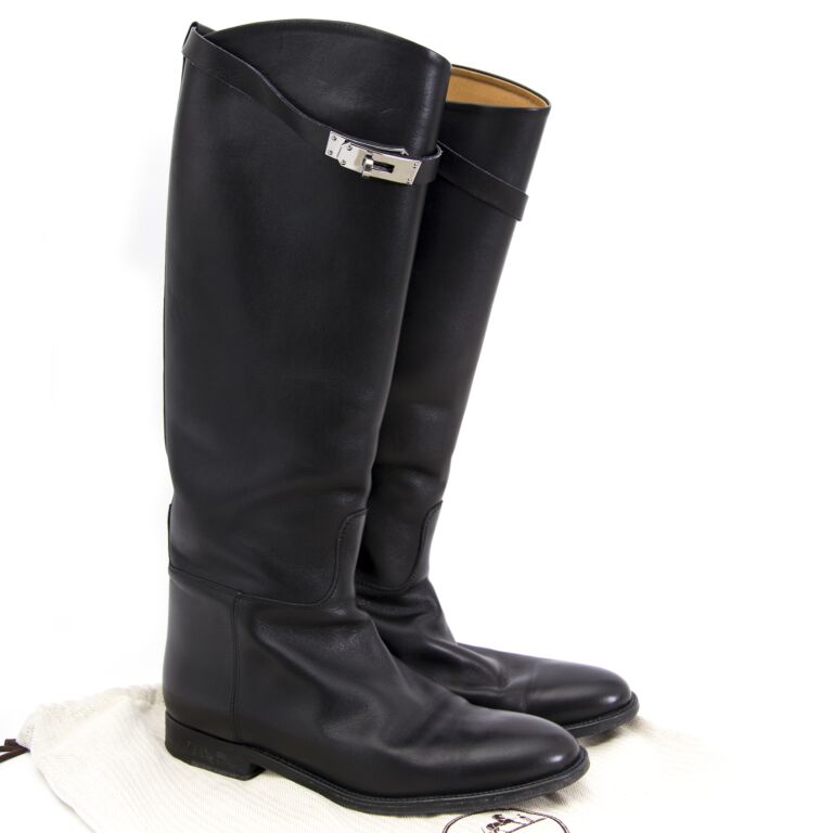 HERMES Etoupe grey leather JUMPING Riding Boots Shoes 39.5 at 1stDibs